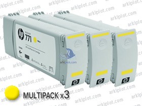 HP Nº771C amarillo multipack 3x775ml.