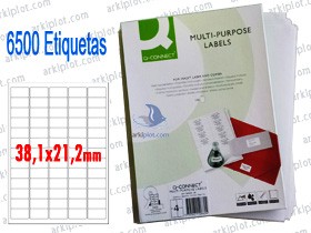 Etiquetas adhesivas Arquicopy 38,1x21,2mm  (6500 etiquetas) - Esquinas redondeadas