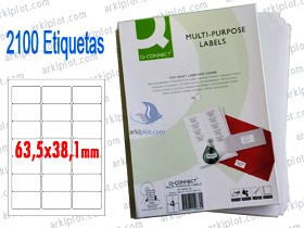 Etiquetas adhesivas Arquicopy 63,5x38,1mm  (2100 etiquetas) - Esquinas redondeadas
