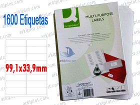 Etiquetas adhesivas Arquicopy 99,1x33,9mm  (1600 etiquetas) - Esquinas redondeadas