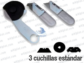 3 cuchillas estándar - Para uso general, disco de corte para textil y para marcaje de metacrilato